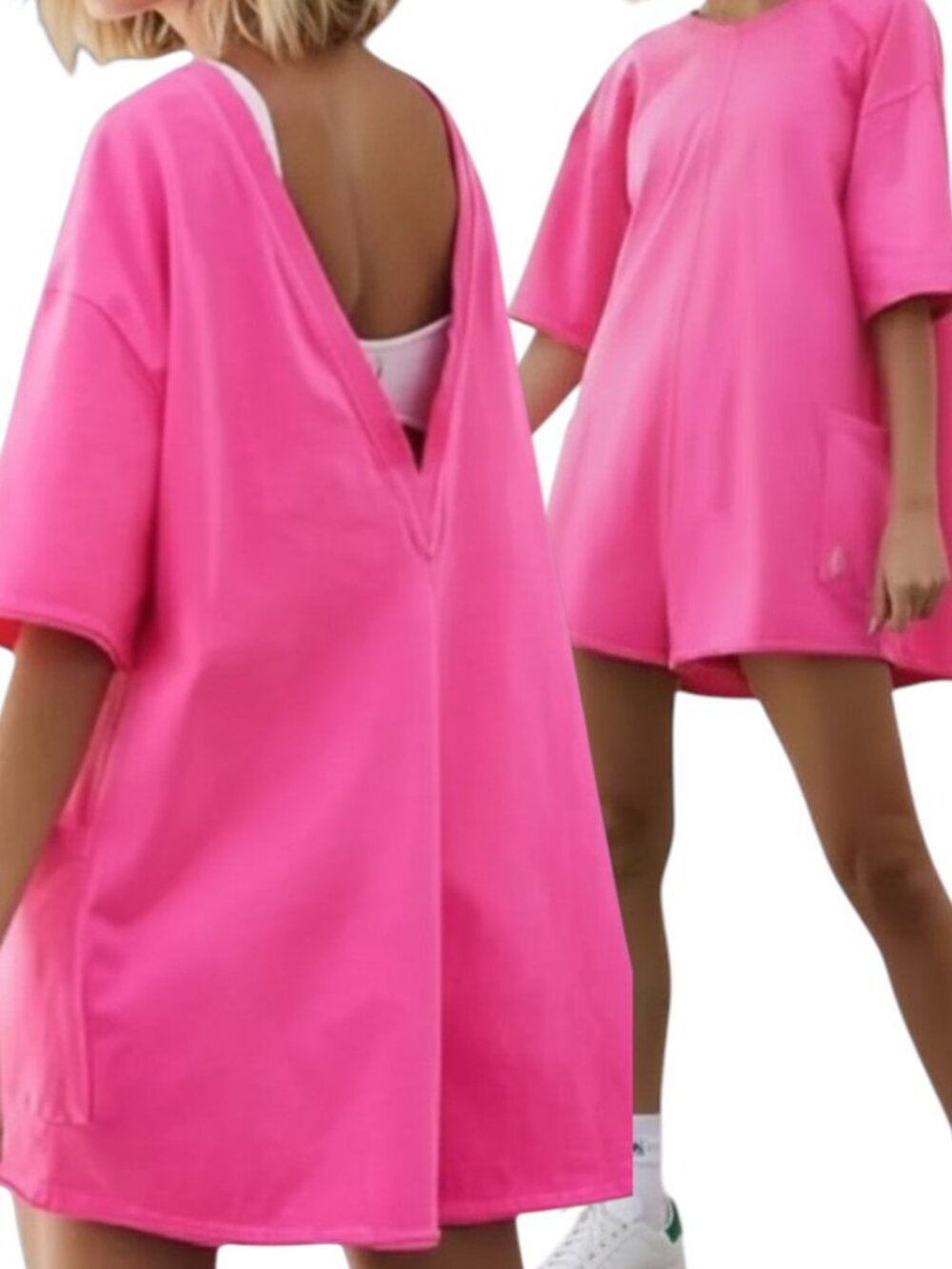 FP Movement by Free People Hot Shot Romper in Neon Pink